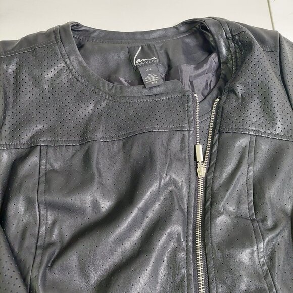 Lane Bryant Motto Jacket Perforated Black 14/16 Biker Asymmetrical Faux Leather - Picture 7 of 9